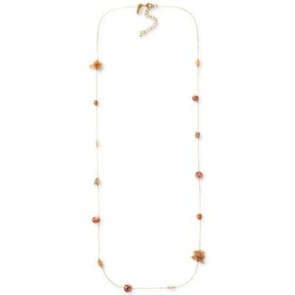 Style & Co Gold and Brown Necklace Minimalist Design - Picture 1 of 4